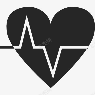 心脏心电图曲线图标图标