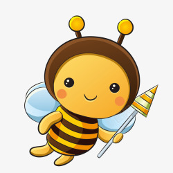 飞翔的蜜蜂卡通手绘黄色蜜蜂高清图片