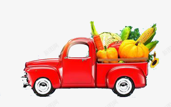 大丰收创意元素图标png_新图网 https://ixintu.com 卡车 大丰收创意元素免费下载 蔬菜 运送