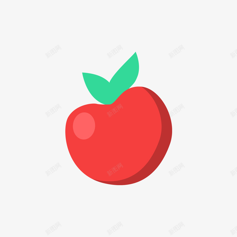 一颗苹果矢量图ai免抠素材_新图网 https://ixintu.com 一颗 一颗苹果 水果 矢量苹果 红色 绿色 矢量图