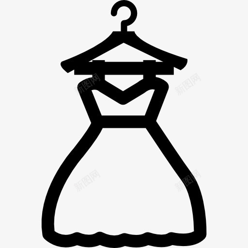 衣服挂在衣架上图标png_新图网 https://ixintu.com 女 女性 挂衣服 时尚 衣架 轮廓