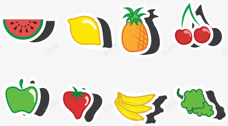 新鲜水果png免抠素材_新图网 https://ixintu.com 新鲜 柠檬 樱桃 水果 草莓 菠萝 西瓜 青苹果 香蕉