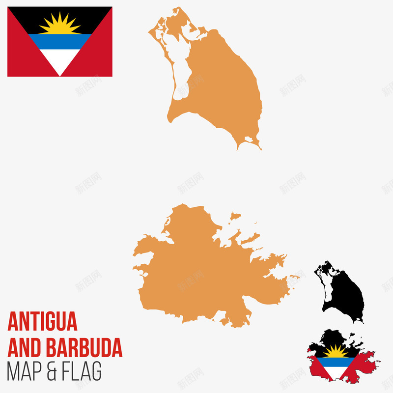 安提瓜岛和巴布达地图png免抠素材_新图网 https://ixintu.com 安提瓜岛 实用 巴布达 清晰 矢量地图 色块