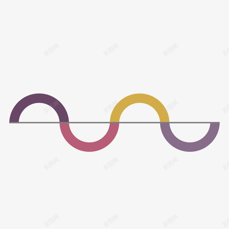 弯曲的曲线png免抠素材_新图网 https://ixintu.com 分析 商务 弯曲 数据 水平 灰色 紫色 角度 起伏 黄色