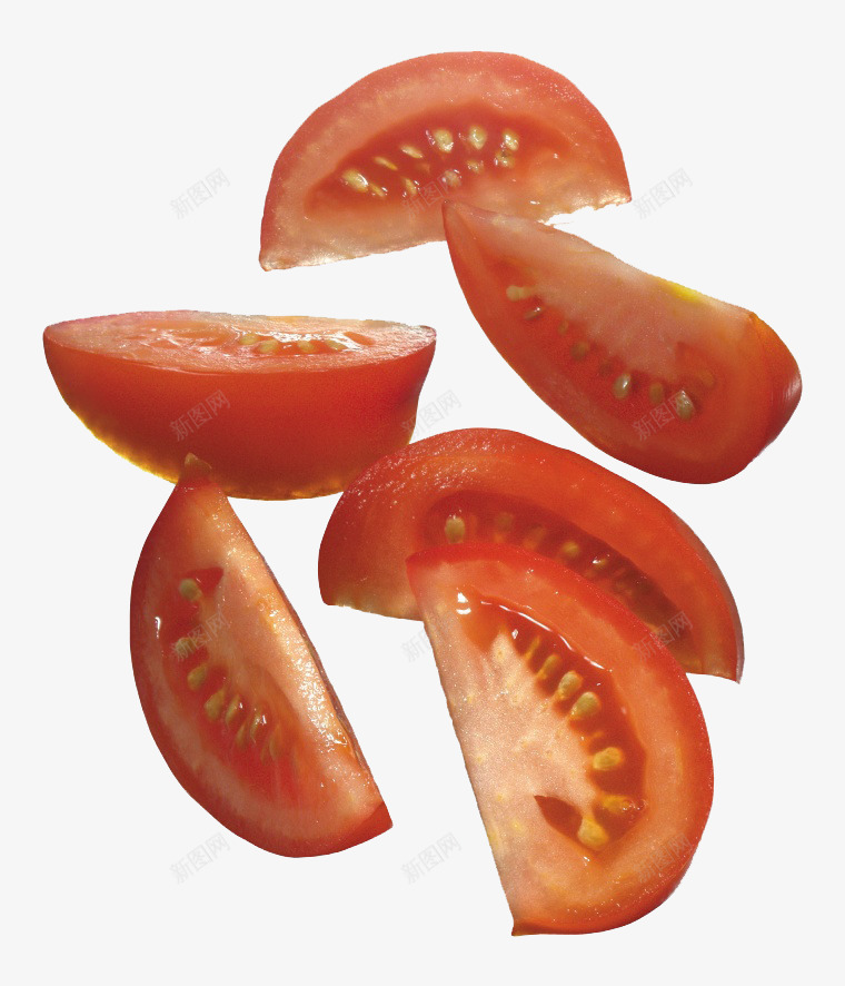 切好的新鲜西红柿png免抠素材_新图网 https://ixintu.com png 产品实物 红色 绿色食品 蔬菜 食物