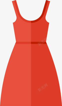 矢量吊带裙子红色卡通裙子高清图片