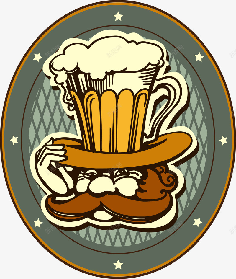 绿色啤酒标志png免抠素材_新图网 https://ixintu.com 啤酒 图案 标志 清新 简约 绿色 装饰图案 酒杯