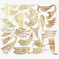 金雕黄金雕刻翅膀高清图片