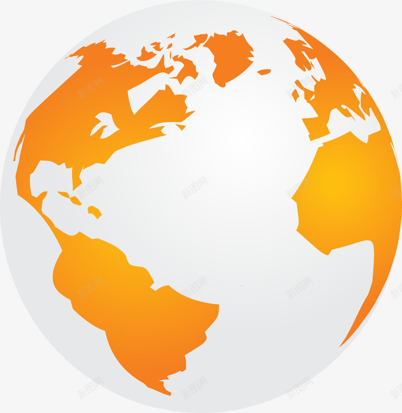 橙色地球png免抠素材_新图网 https://ixintu.com 卡通地球 地球 地球简笔 地球简笔画 手绘地球 橙色