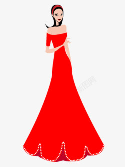 漂亮的女模特红裙美女高清图片
