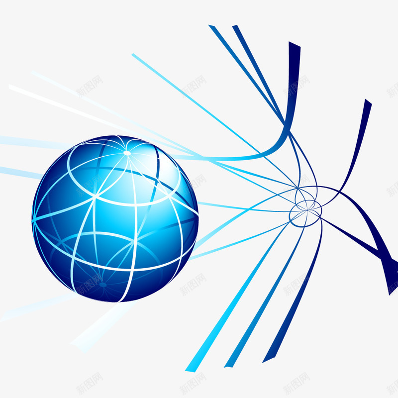 科技纹理和地球矢量图ai免抠素材_新图网 https://ixintu.com 地球 科技纹理 蓝色曲线 矢量图