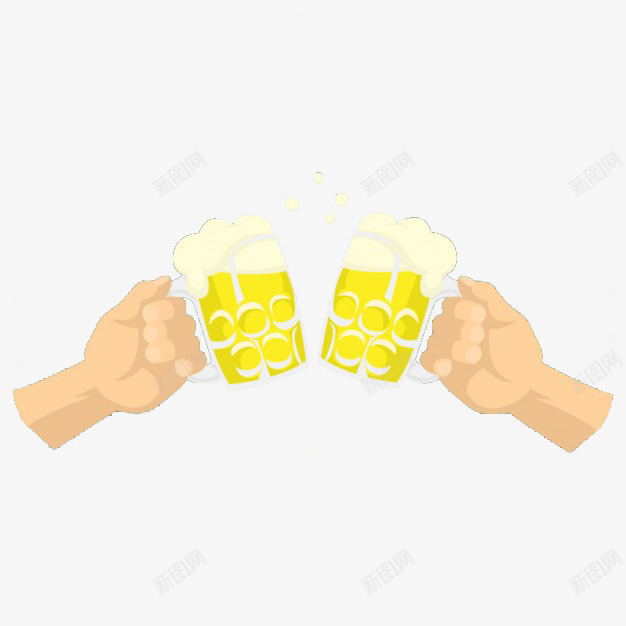 喝啤酒的人png免抠素材_新图网 https://ixintu.com 啤酒杯 喝啤酒 泡沫 黄色