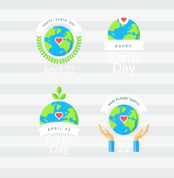 爱心托手创意世界地球日标签背景高清图片