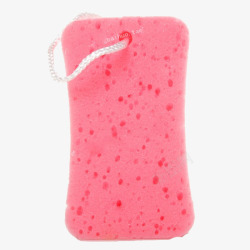 粉色海绵方形搓澡巾沐浴球高清图片