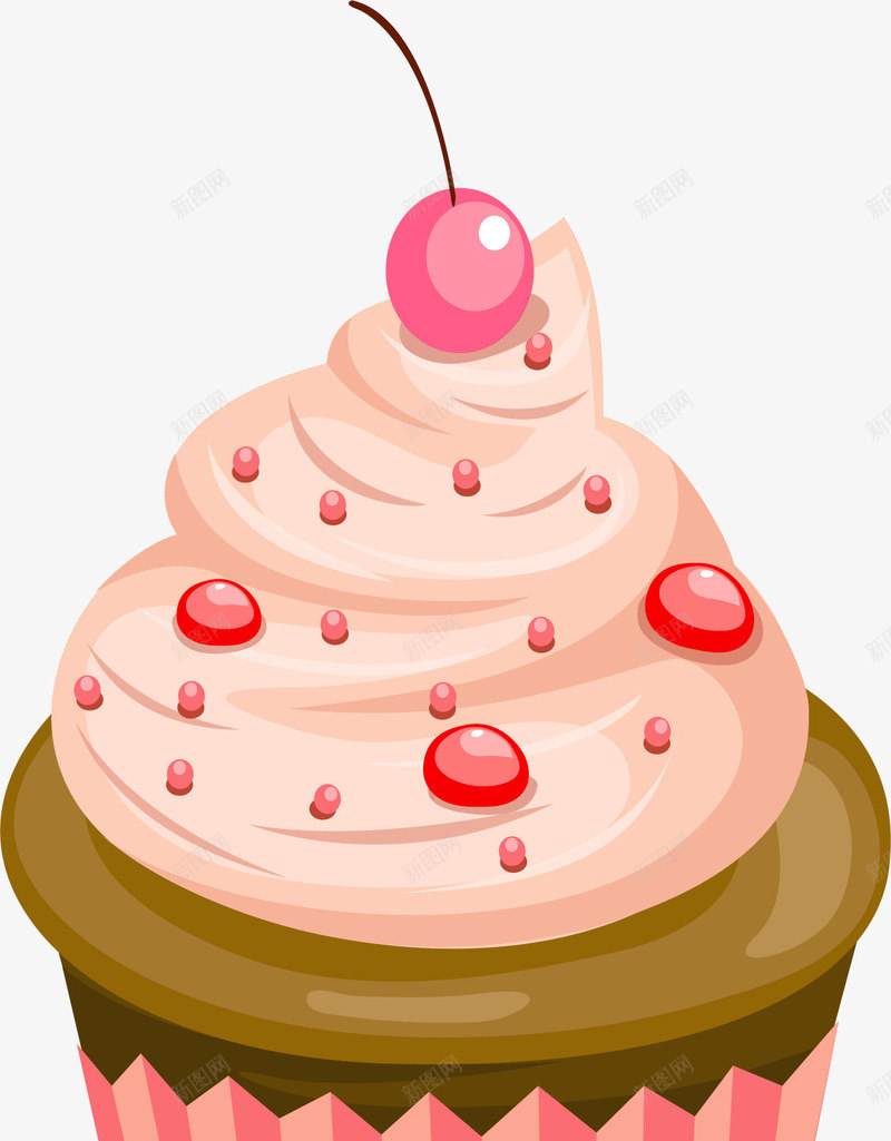小清新纸杯蛋糕png免抠素材_新图网 https://ixintu.com 小清新蛋糕 水彩 红色樱桃 红色纸杯 纸杯蛋糕 美味