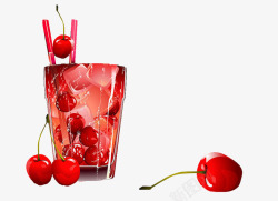 红樱桃海报樱桃果汁高清图片