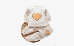 婴儿内衣爱心图案婴儿彩棉套装高清图片