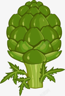 绿色的洋蓟球卡通蔬菜洋蓟菜蓟高清图片