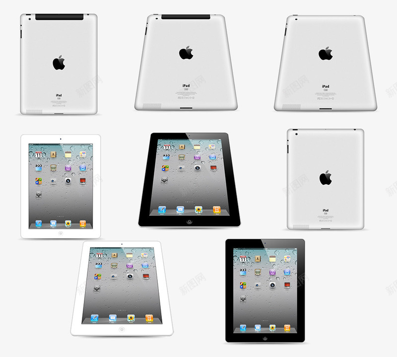 苹果iPad2png免抠素材_新图网 https://ixintu.com 多款可选 多款多色 平板电脑 电子软件 苹果