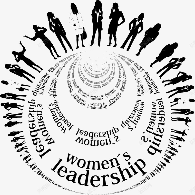 女性领导力png免抠素材_新图网 https://ixintu.com 商务 女性 简约 黑色