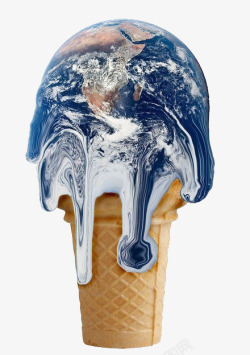 地球融化冰淇淋高清图片