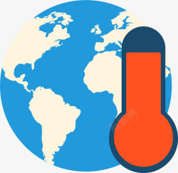 世界温度蓝色温度计地球高清图片