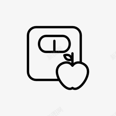 苹果和体重秤图标图标