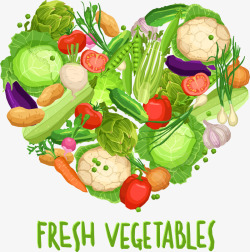 写实蔬菜爱心标签素材