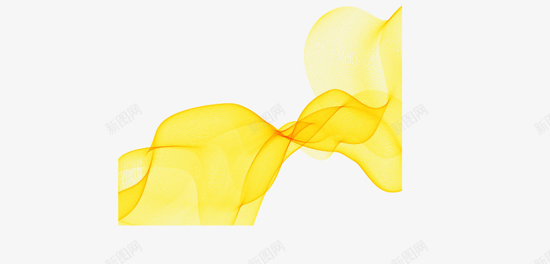黄色抽象几何曲线png免抠素材_新图网 https://ixintu.com 几何 抽象 曲线 黄色