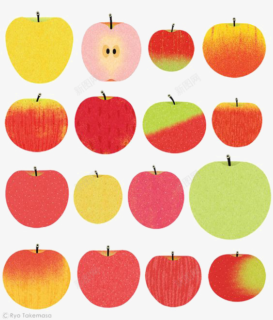 卡通扁平化苹果png免抠素材_新图网 https://ixintu.com 卡通 手绘 插画 水果 苹果