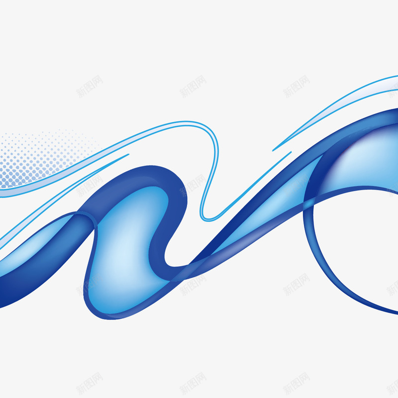 曲线和波浪线条png免抠素材_新图网 https://ixintu.com 曲线 波浪线条 点线面 蓝色曲线