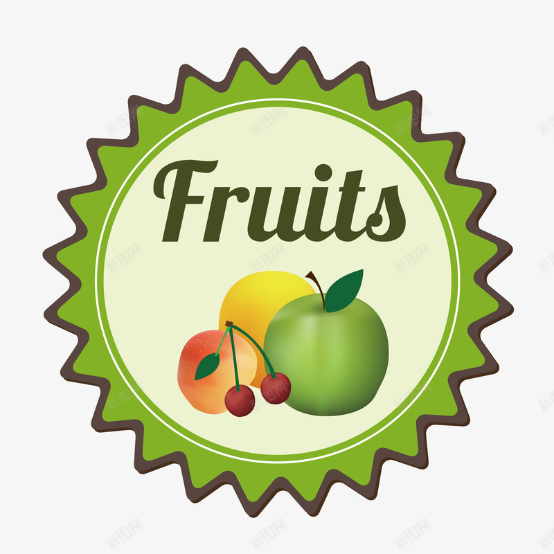 水果图案圆形标签png免抠素材_新图网 https://ixintu.com 创意 手绘图 标签 桃子 水果图案 水果英文 苹果