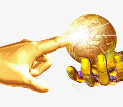 黄金地球黄金手臂托地球高清图片