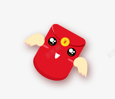 手绘带翅膀红包psd免抠素材_新图网 https://ixintu.com 可爱 带翅膀 手绘 红包 钱