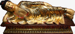 纯金打造的卧佛雕像素材