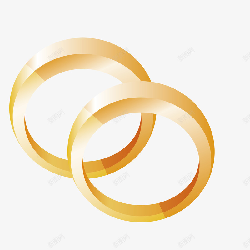 黄金戒指两枚png免抠素材_新图网 https://ixintu.com 圆环 戒指 立体 金属 金属块 金色 黄金