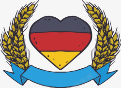 手绘爱心德国国旗素材