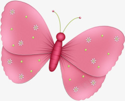 粉色花朵翅膀创意手绘蝴蝶素材