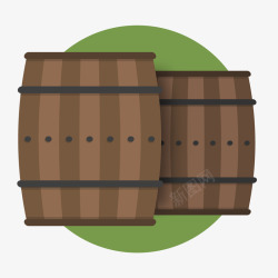 葡萄酒酿酒工具圆形的酒桶标签矢量图高清图片