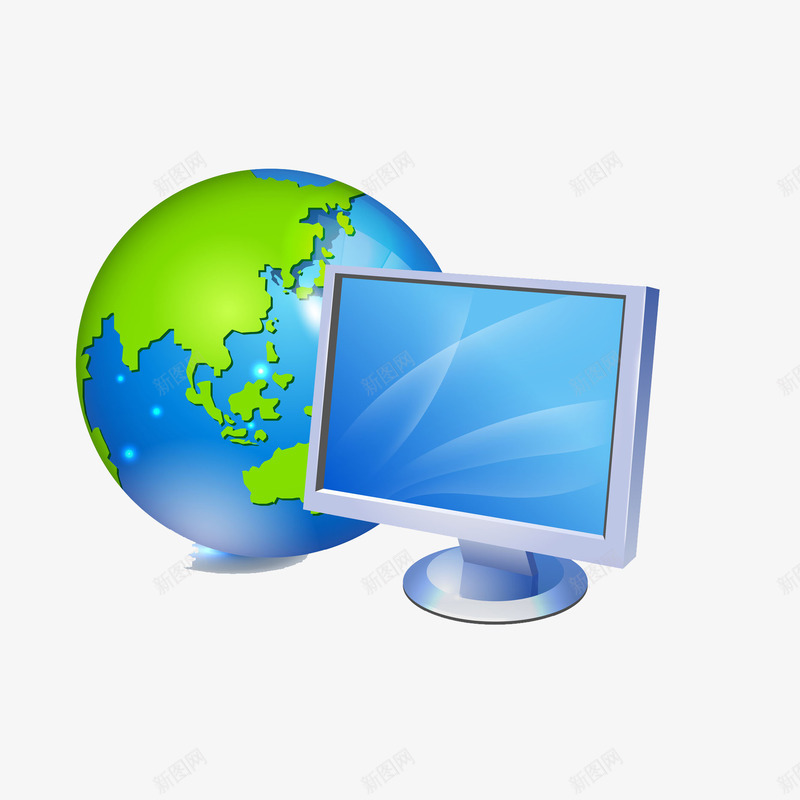 全球互联网png免抠素材_新图网 https://ixintu.com 互联网 地球 广泛 快捷 电脑 简单 蓝色 速度 随时随刻