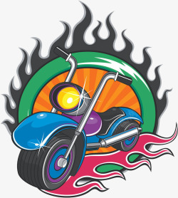 可爱赛车手绘可爱卡通烽火龙赛车摩托车高清图片