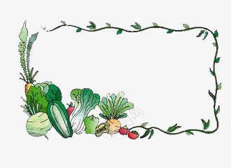 蔬菜边框png免抠素材_新图网 https://ixintu.com 创意 彩绘 简约 蔬菜