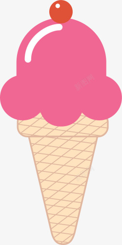 卡通粉色冰激淋素材