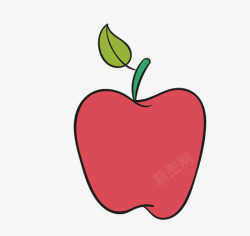 手绘的红苹果矢量图素材