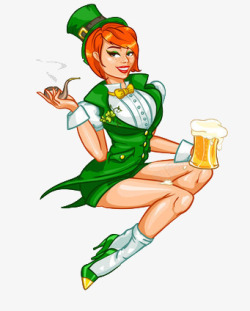 卡通画里的啤酒女郎素材