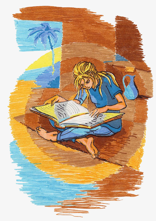 手绘看书的女孩png免抠素材_新图网 https://ixintu.com 卡通女孩 坐地上的女孩 女人 女孩 女性 学习 手绘 手绘女孩 看书