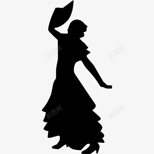 弗拉门戈女性剪影跳舞图标png_新图网 https://ixintu.com 人 人的剪影 剪影 女人 弗拉门戈 形状 跳舞