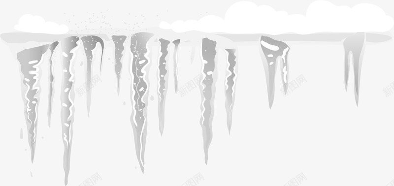 白色简约冰柱png免抠素材_新图网 https://ixintu.com 冬季 冰山 冰晶 寒冷 白色冰柱 装饰图案