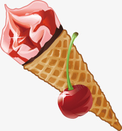 可爱多冰激凌樱桃口味可爱多矢量图高清图片