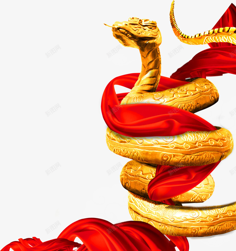 蛇年黄金缠绕装饰png免抠素材_新图网 https://ixintu.com 缠绕 装饰 黄金